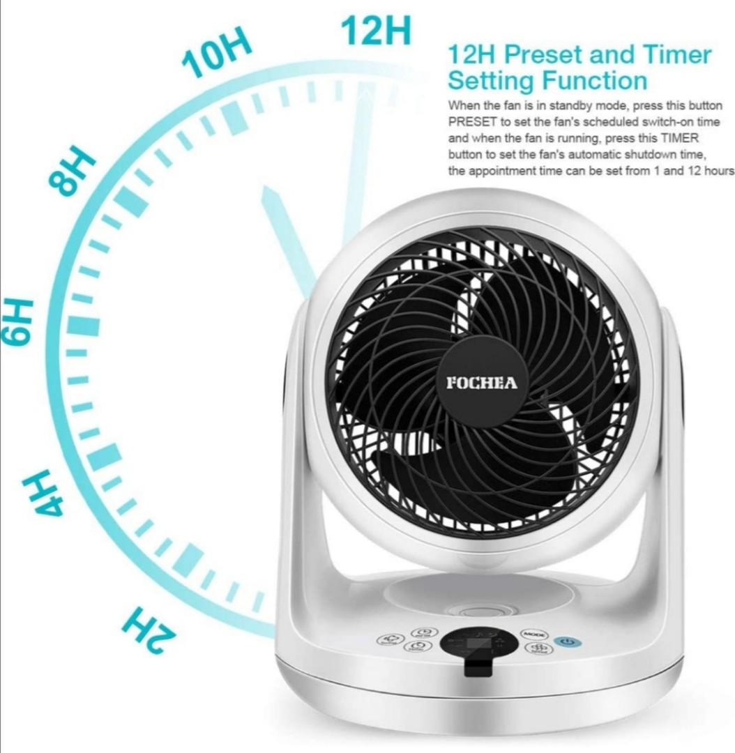 FOCHEA Air Circulator Cooling Fan, Desk Fan Quiet Cooling Fans Turbo