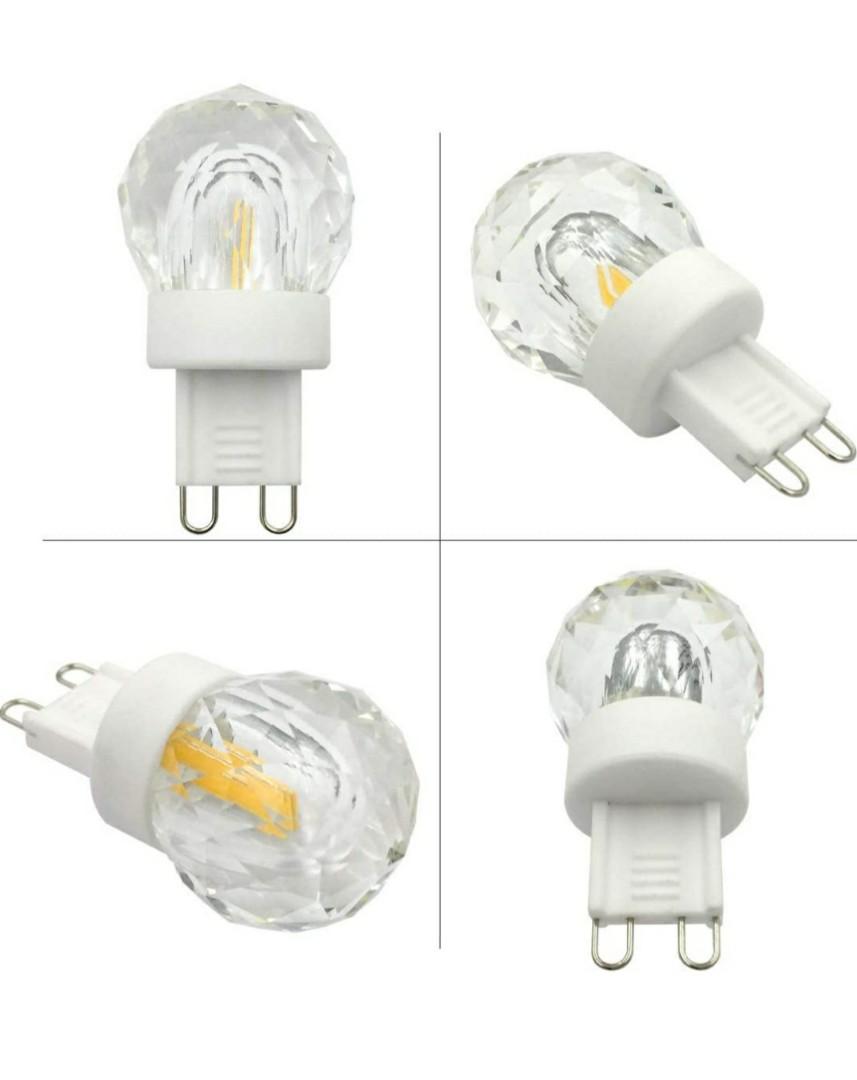 G9 LED Bulb Pure Solid K9 Glass Crystal Chandelier Warm White Dimmable