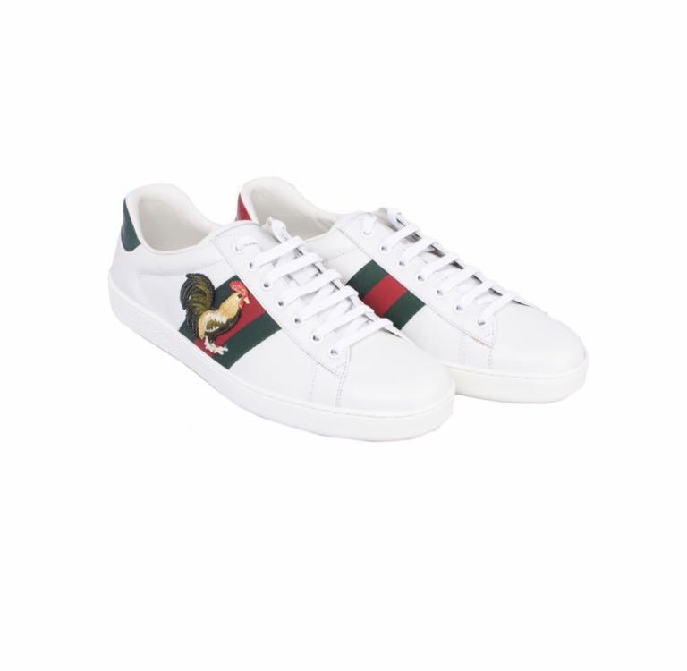 GUCCI Chinese New Year Ace Low-Top Sneaker with Web Bands and Rooster Embroidery, Men's Fashion, Footwear, on Carousell