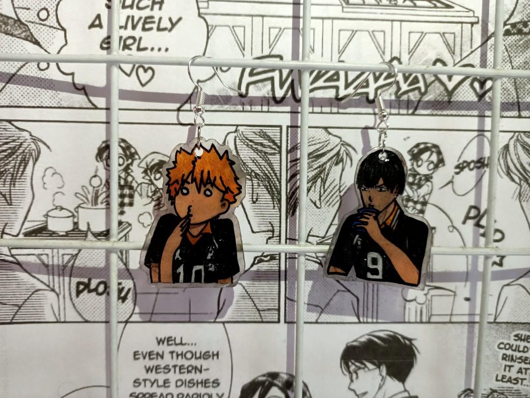 Handmade Resin Anime Dangling Earrings Haikyuu Demon Slayer My Hero Academia Kaguya Sama Love Is War Nichijou Naruto Studio Ghibli Ponyo Etc Entertainment J Pop On Carousell