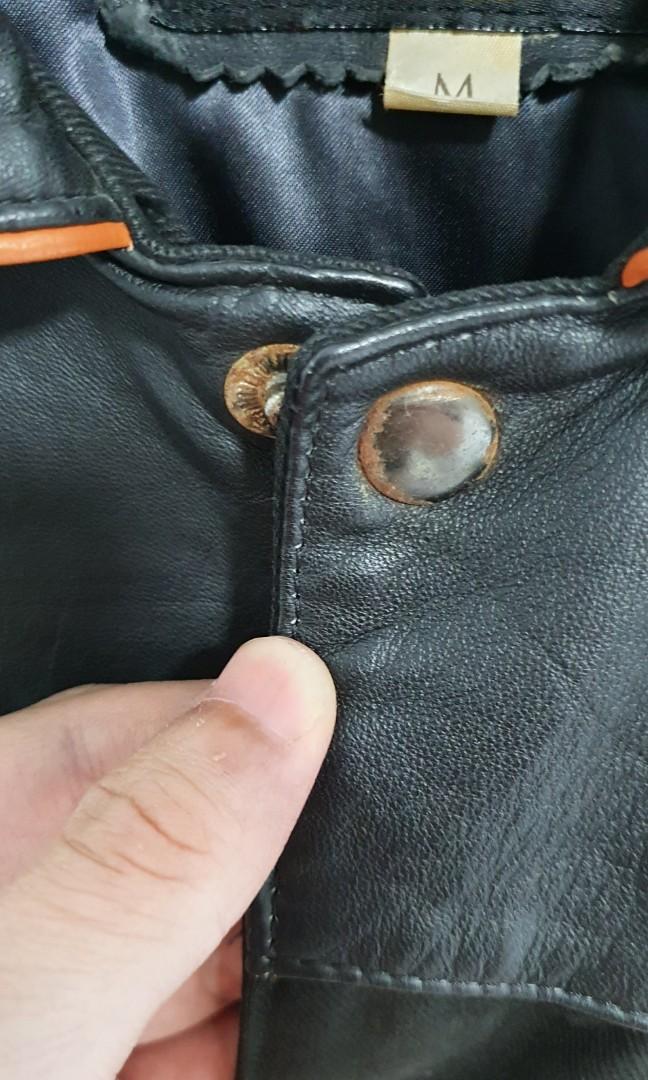 Harley davidson leather jacket with cap, Men's Fashion, Coats, Jackets