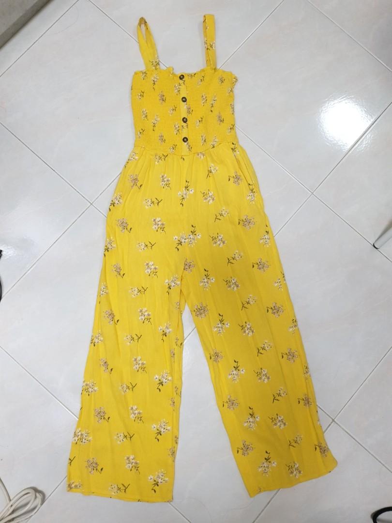 Hollister yellow jumpsuit sale