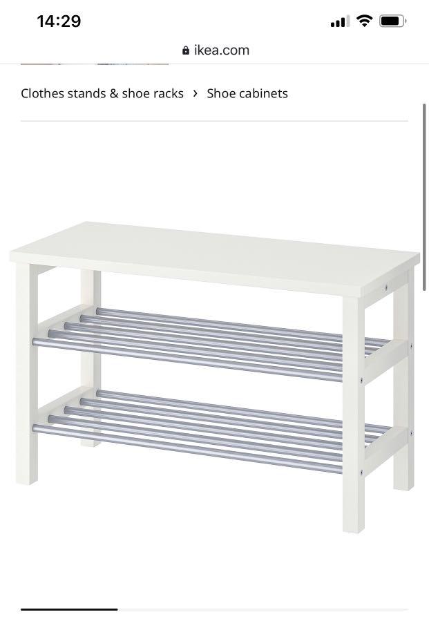 Ikea Shoe Rack Still In Box White Tjusig Model No Longer Available In Singapore Furniture Shelves Drawers On Carousell