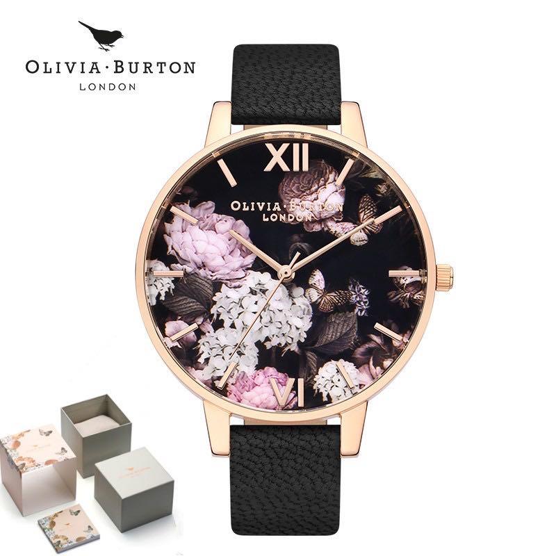 Jam Tangan Olivia Burton strap hitam 38MM, Barang Mewah, Jam Tangan di
