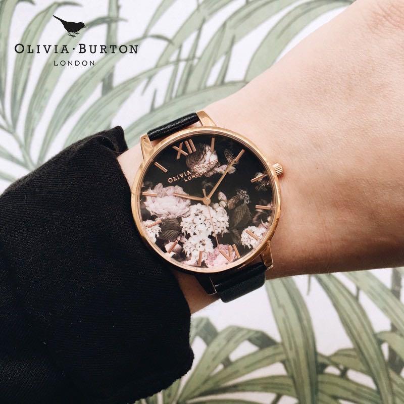 Jam Tangan Olivia Burton strap hitam 38MM, Barang Mewah, Jam Tangan di