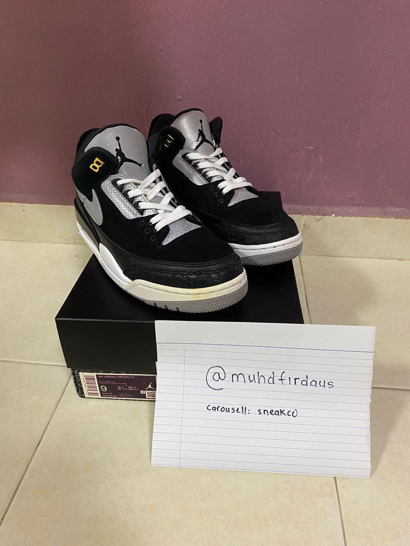 Jordan 3 Tinker Black Cement Gold Men s Fashion Footwear