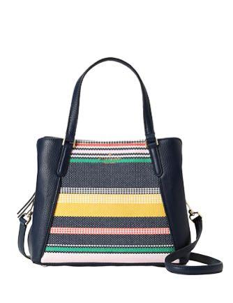 Kate Spade JACKSON BOARDWALK STRIPE MEDIUM TRIPLE COMPARTMENT SATCHEL Women s Fashion Bags Wallets Cross body Bags on Carousell