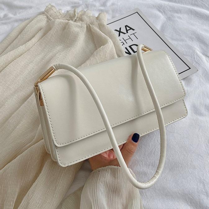 Korean Women Elegant White Handbag Shoulder Bag Sling Beg Classic Big Baguette Begtangan New Ladies Fashion Fesyen Wanita 2020