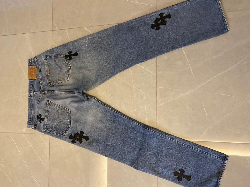 Levi's vintage 501 chrome hearts jeans, Men's Fashion, Bottoms, Jeans on  Carousell