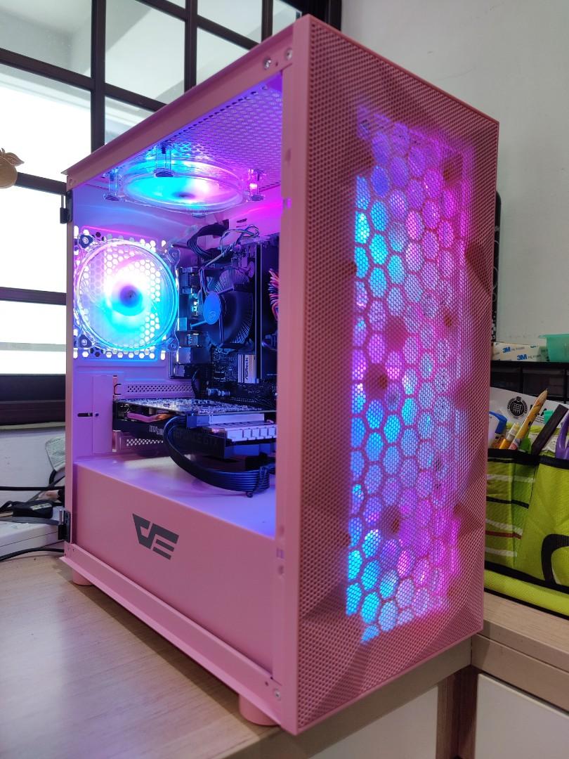 LIMITED PIECES Pink Custom gaming pc with Intel i3 10th gen with gtx