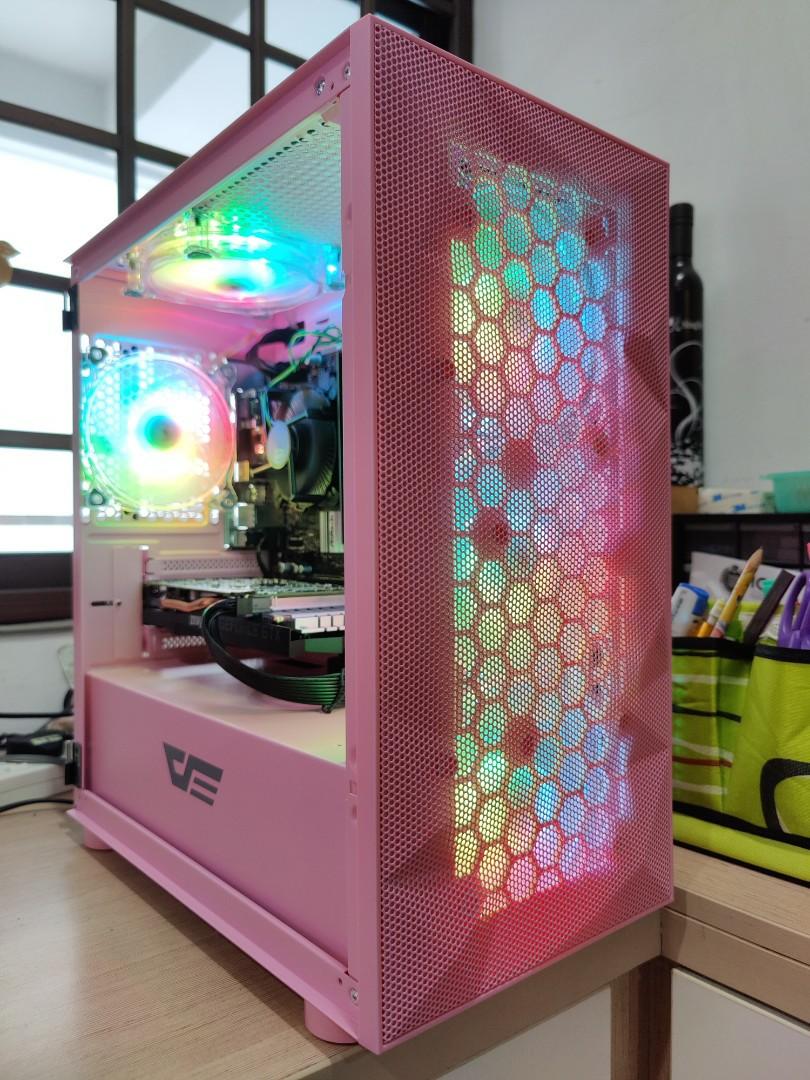 LIMITED PIECES Pink Custom gaming pc with Intel i3 10th gen with gtx