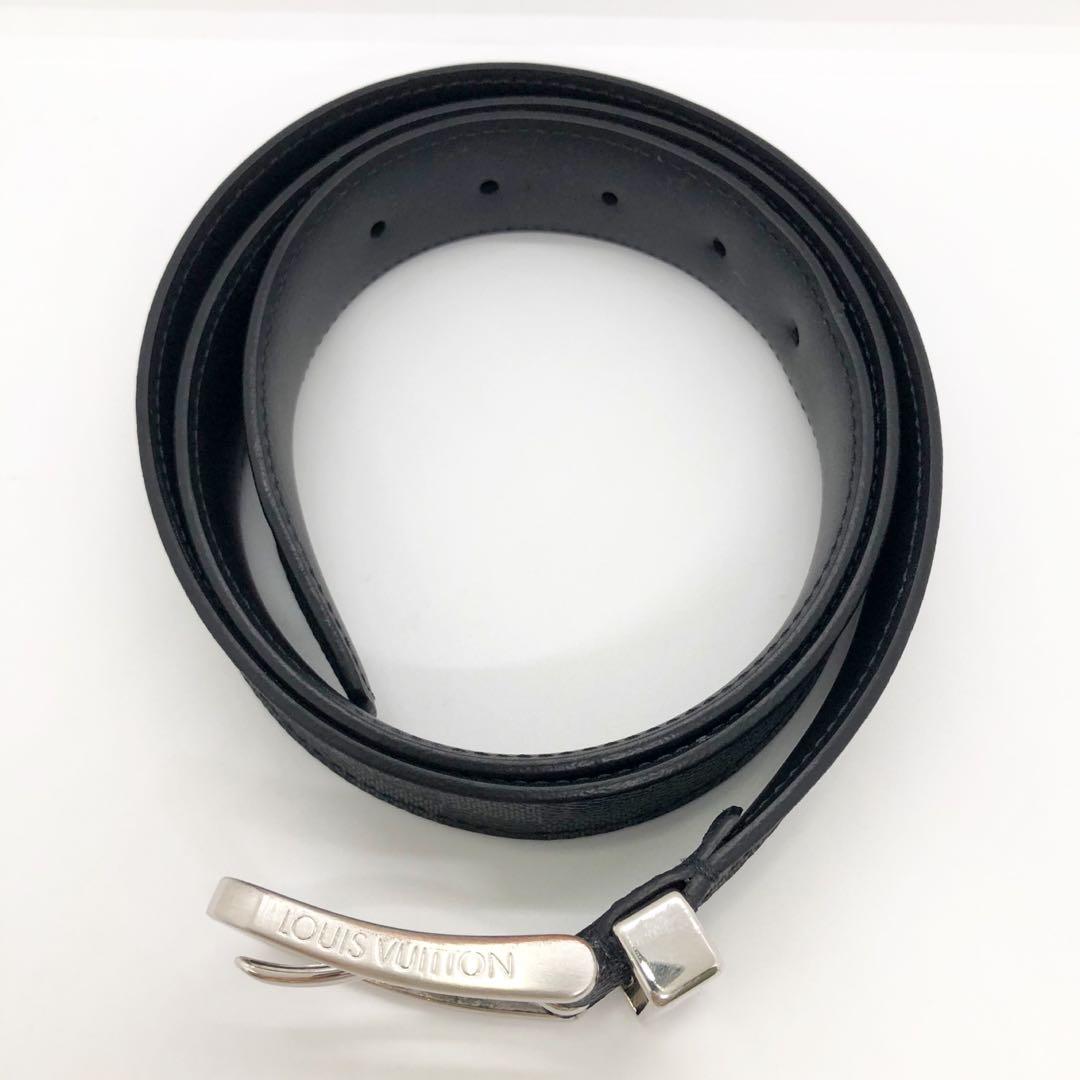 Auth Louis Vuitton Damier Graphite Belt M9402 PVC Canvas Leather 86929 for  sale online