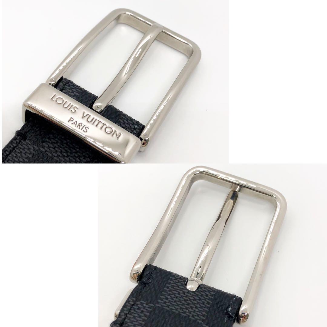 Louis Vuitton Mini Runway Belt Grey and Silver Leather 12al529