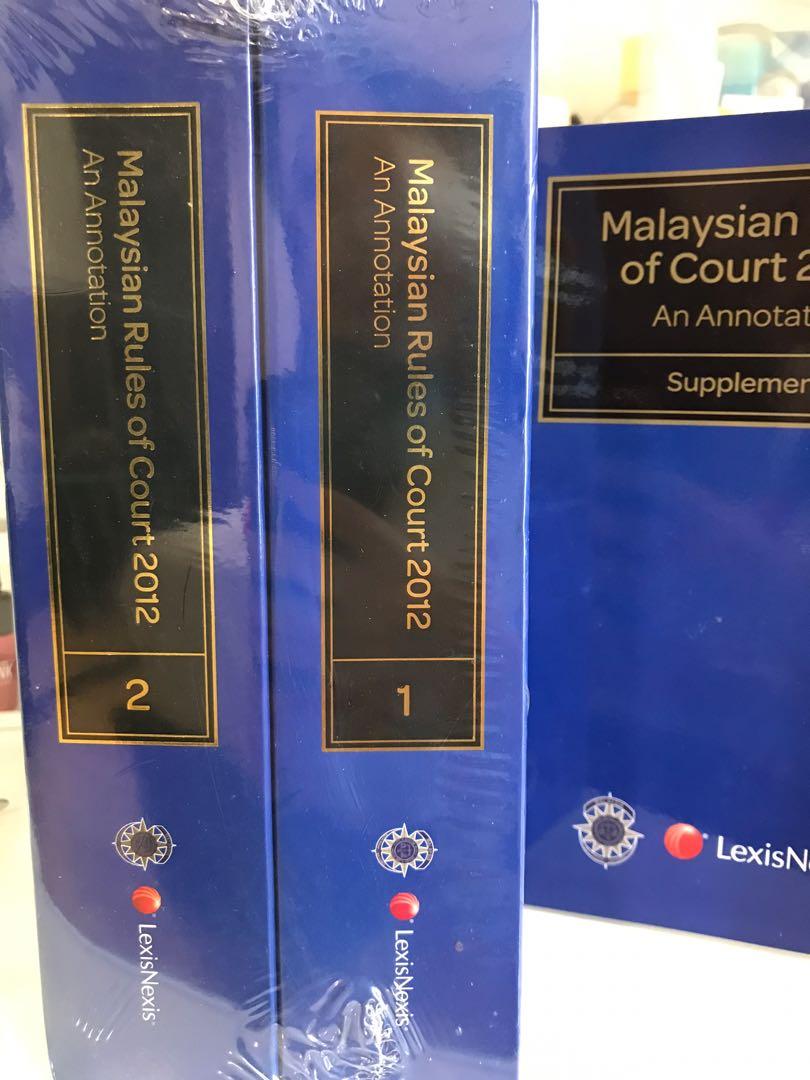 Malaysian Rules Of Court 2012 An Annotation Textbooks On Carousell