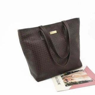 Mango shopper bag, tote, chocolate color, checker, woven, brown shoulder bag, limited, new, pm if interested, authentic,64231699995778110