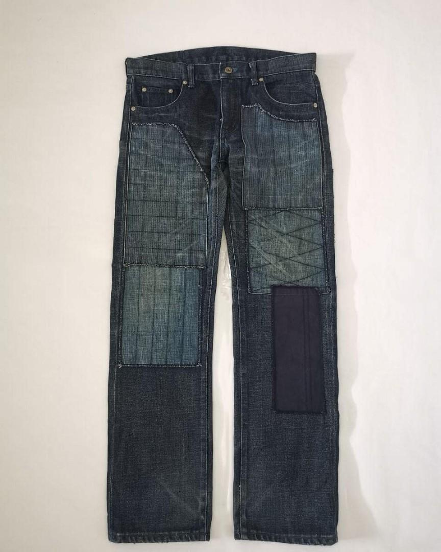 NEIGHBORHOOD 02SS patchwork denim pants-