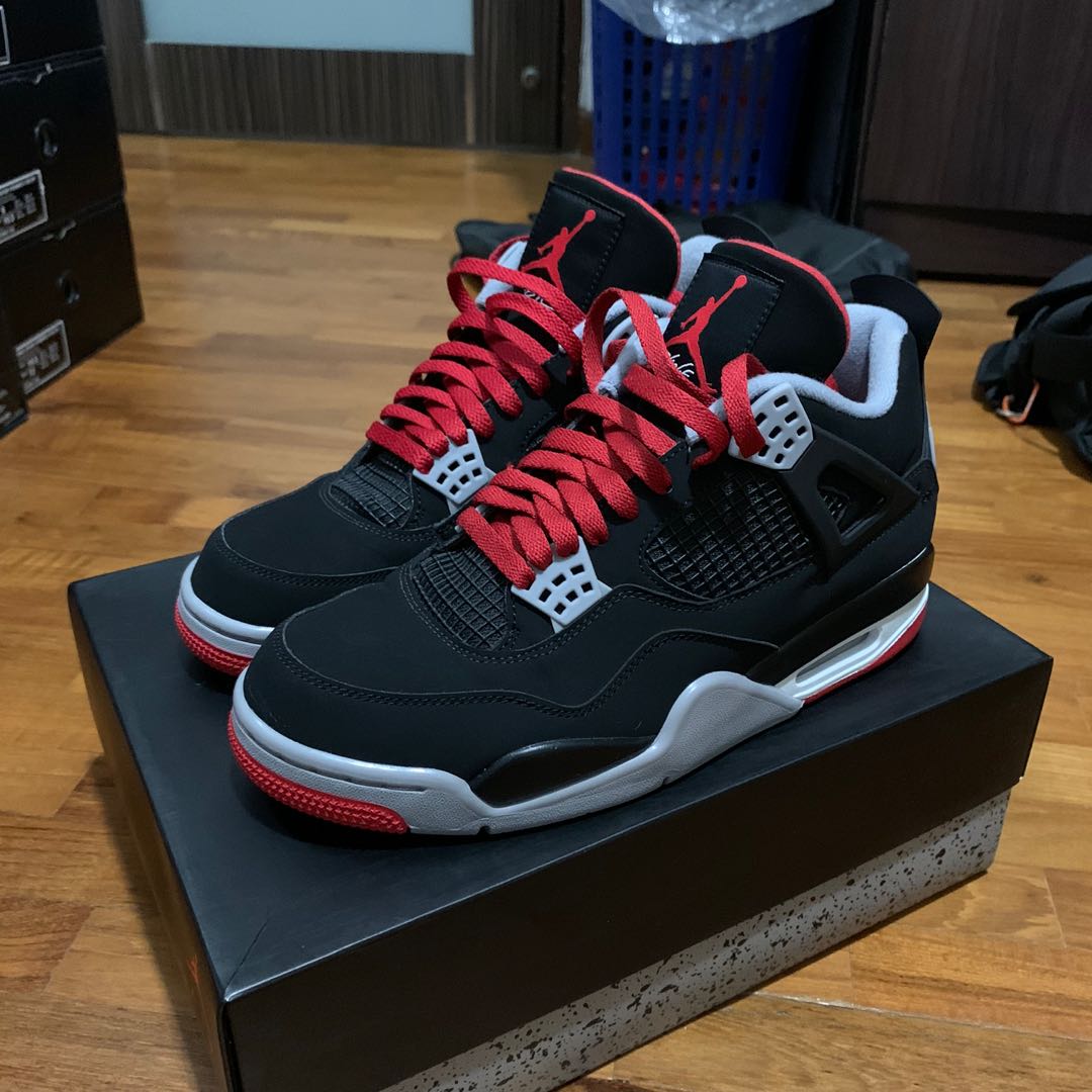 Nike air jordan retro 4 bred 219 best sale