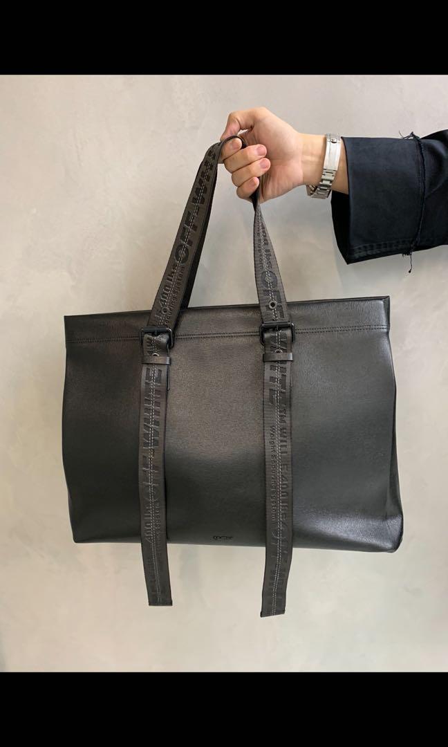 off white leather tote