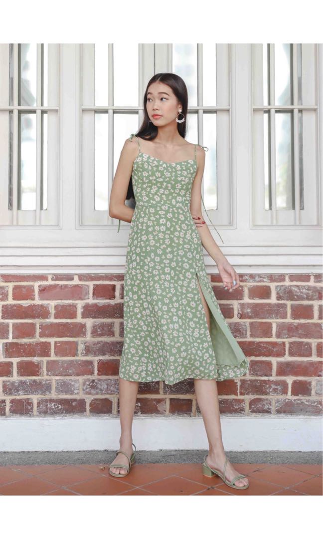 Pastel green sales floral dress