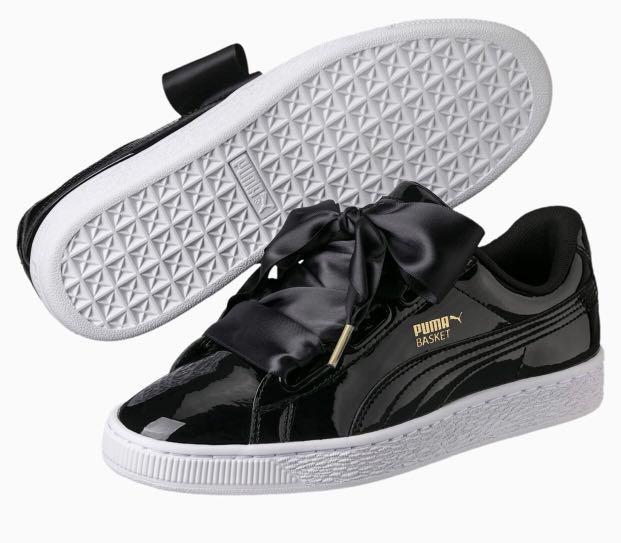 Puma black basket heart AUTHENTIC Women s Fashion Footwear