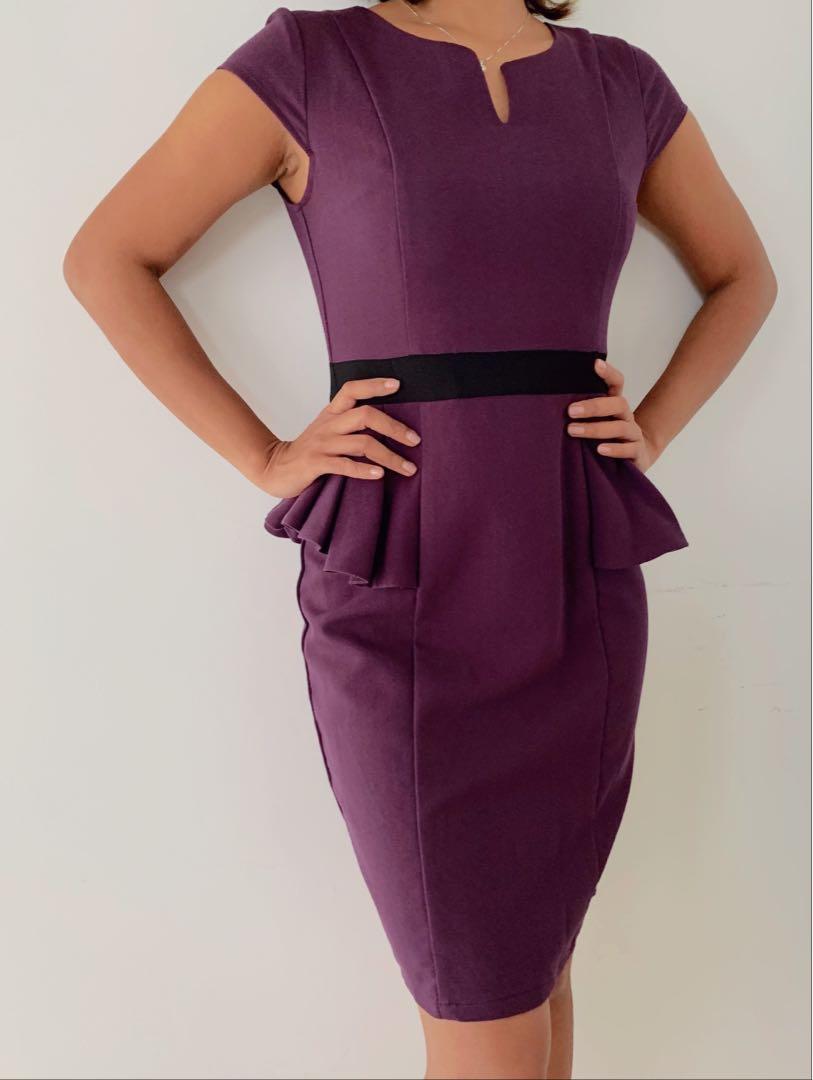 Purple business cheap dress