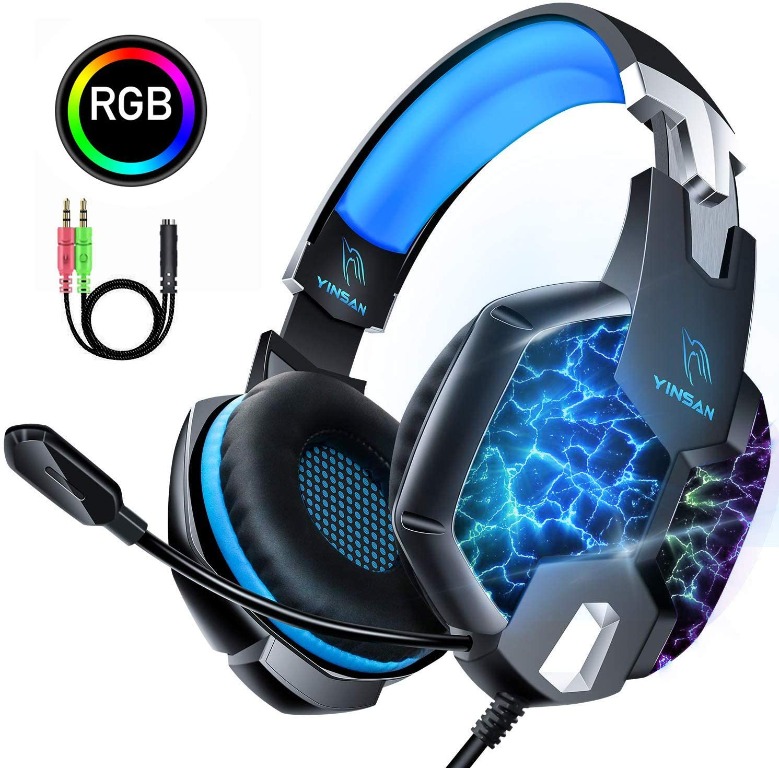 Q116 YINSAN PS4 Headset Gaming Headset for Xbox One 7 LED Lights