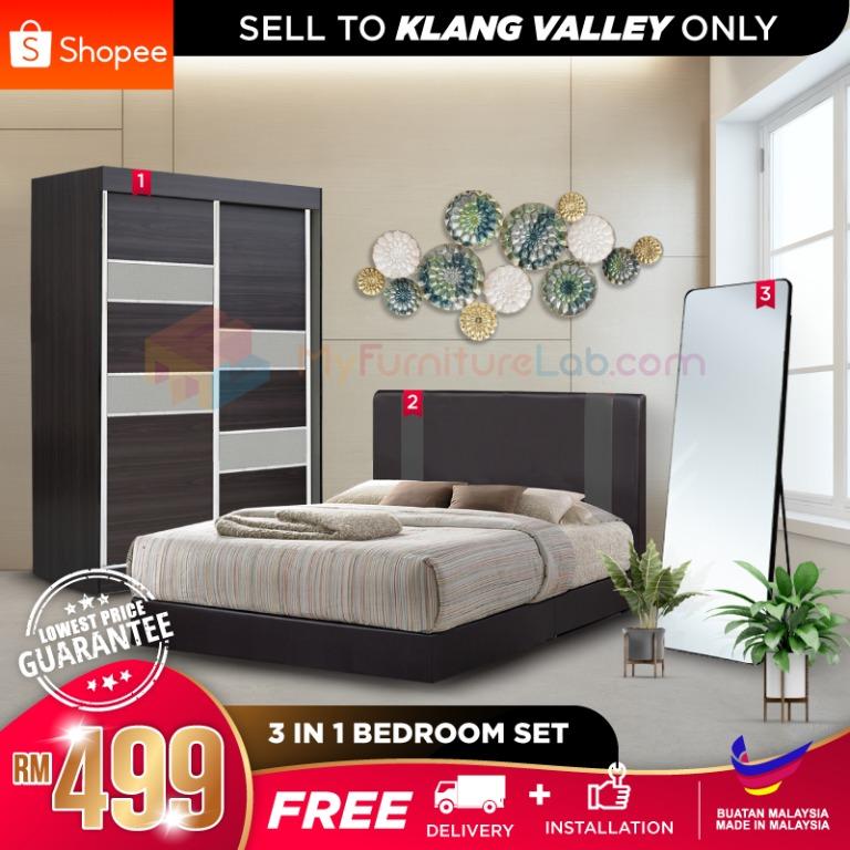 Myfurniturelab Rasa Sayang 4ft Full Bedroom Set Wardrobe Divan Bed Dressing Mirror Send In Klang Valley Only Home Furniture Others On Carousell