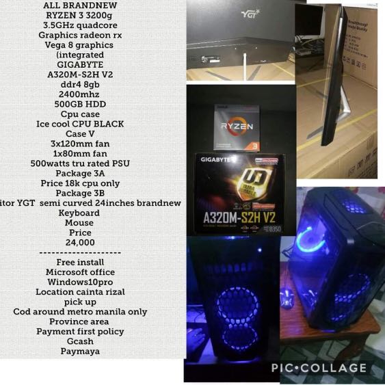 Ryzen 3 3200g Electronics Computers Desktops On Carousell