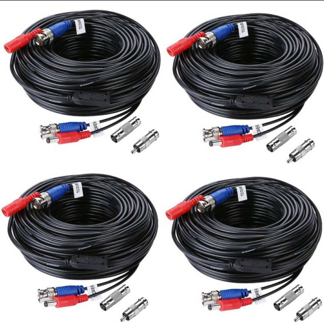 SANNCE 100ft x 4 All in One BNC Video Power Cable Security Camera