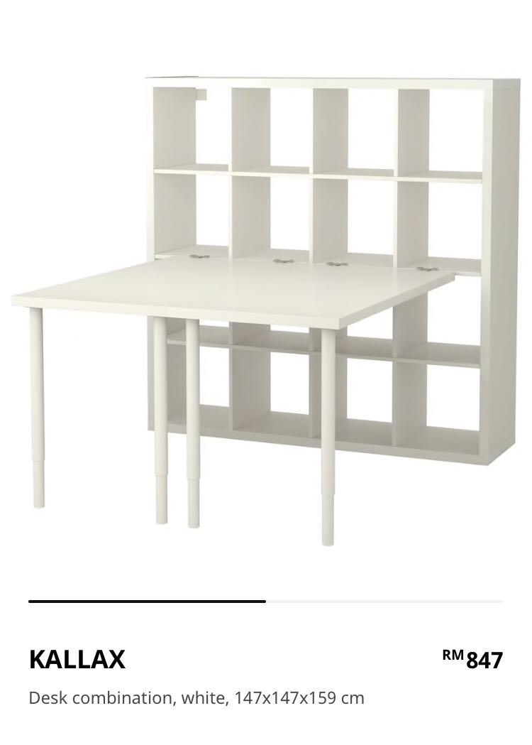 Selling Ikea KALLAX shelf with desk combo. Furniture Home