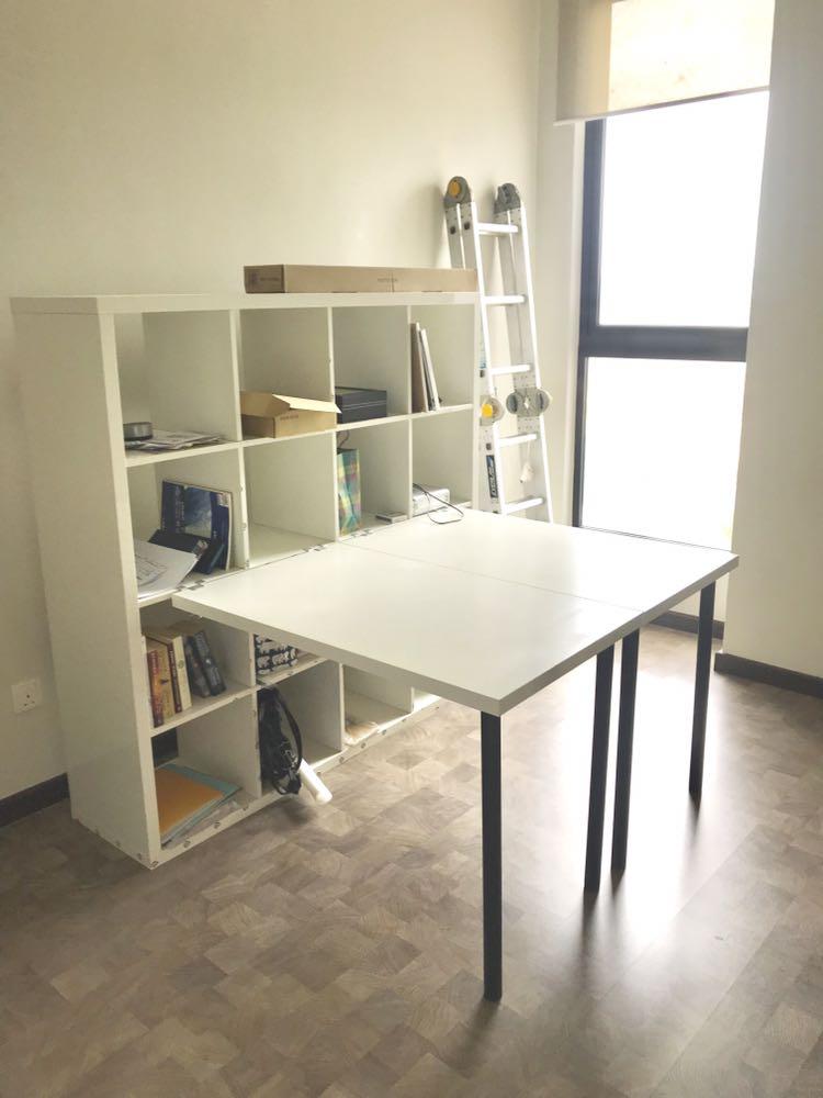 Ing Ikea Kallax Shelf With Desk, Desk And Bookcase Combo Ikea