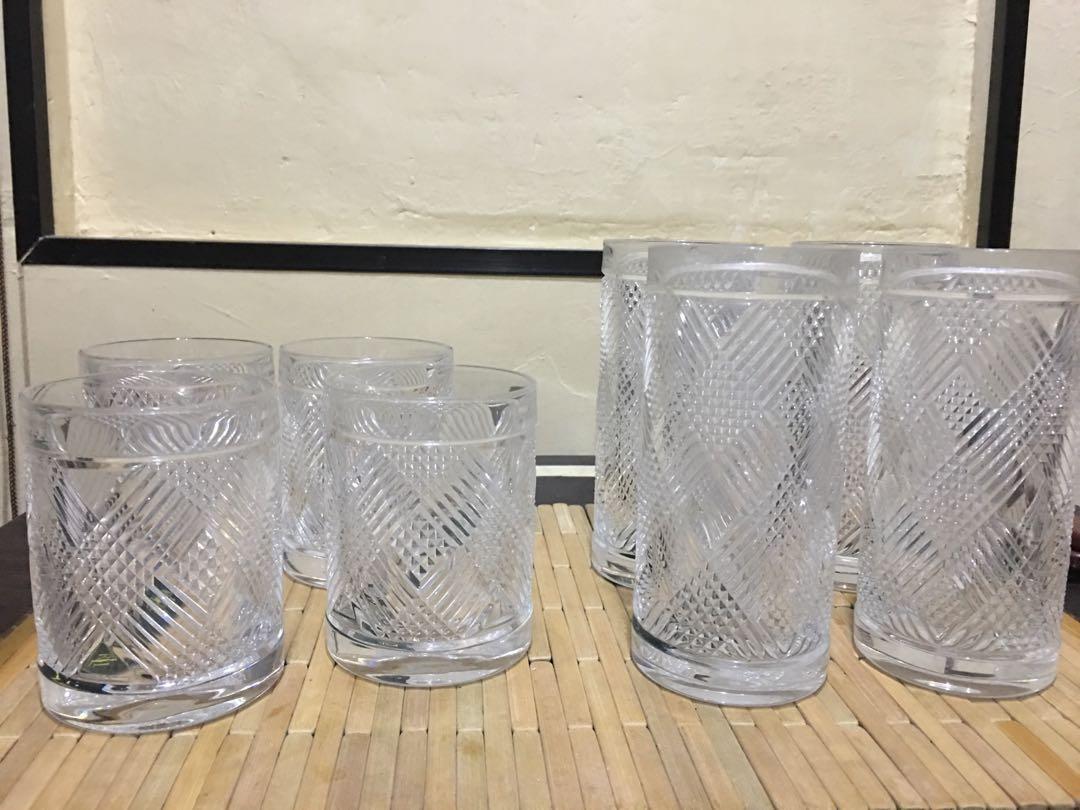 Set of 4 Ralph Lauren Argyle Double Old Fashioned Whisky Tumbler/glass.,  Furniture & Home Living, Kitchenware & Tableware, Other Kitchenware &  Tableware on Carousell