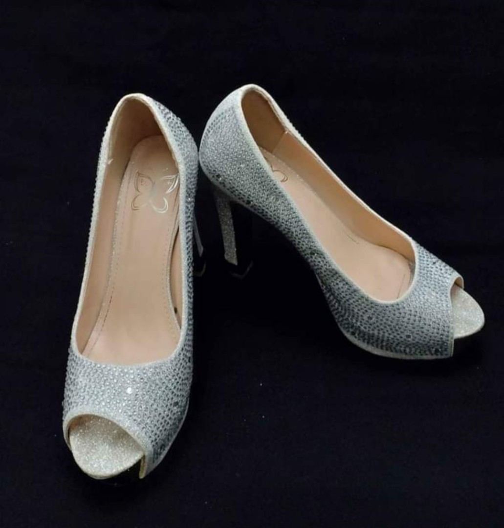 Silver High Heels, Women's Fashion 