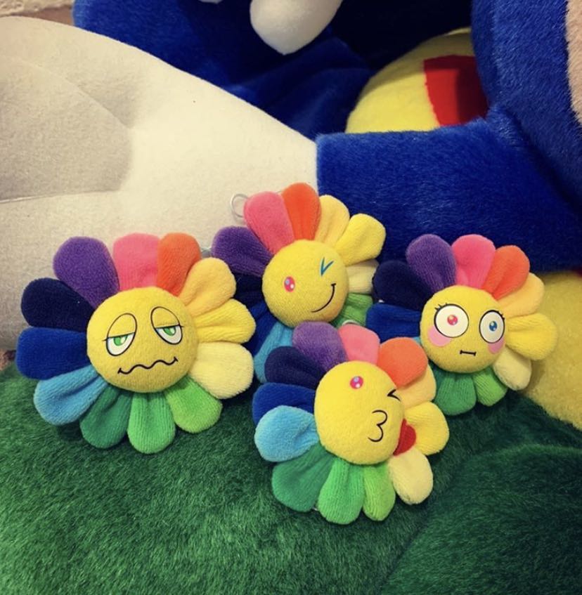 Murakami Flower Rubber Coaster Set: 5 Total