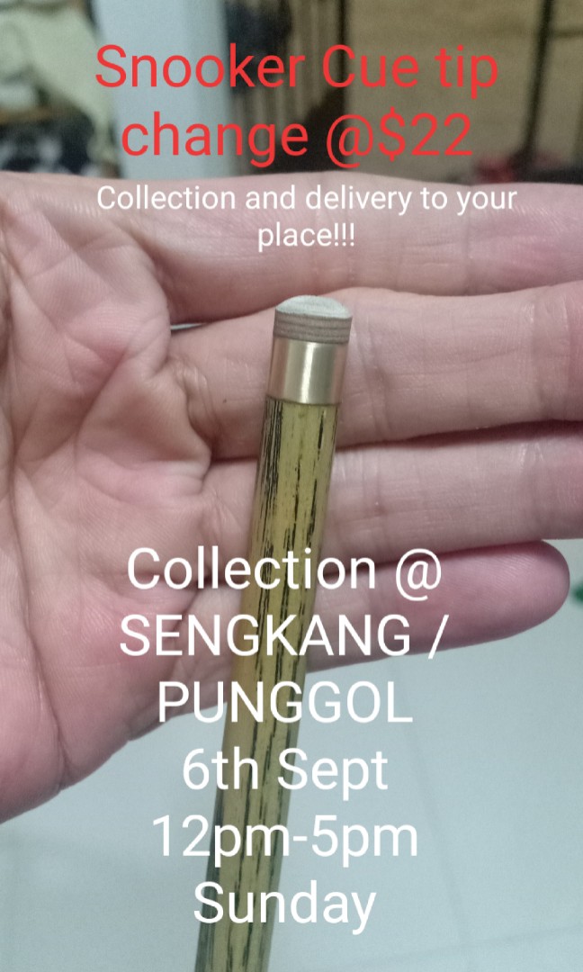Tip Change Snooker tip change- SENGKANG/PUNGGOL, Sports Equipment, Sports & Games ...