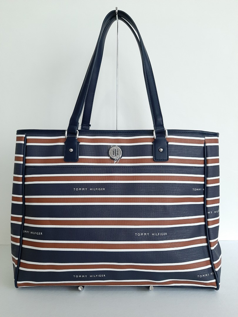 Tommy Hilfiger Women s Large Stripes Tote Bag Women s Fashion