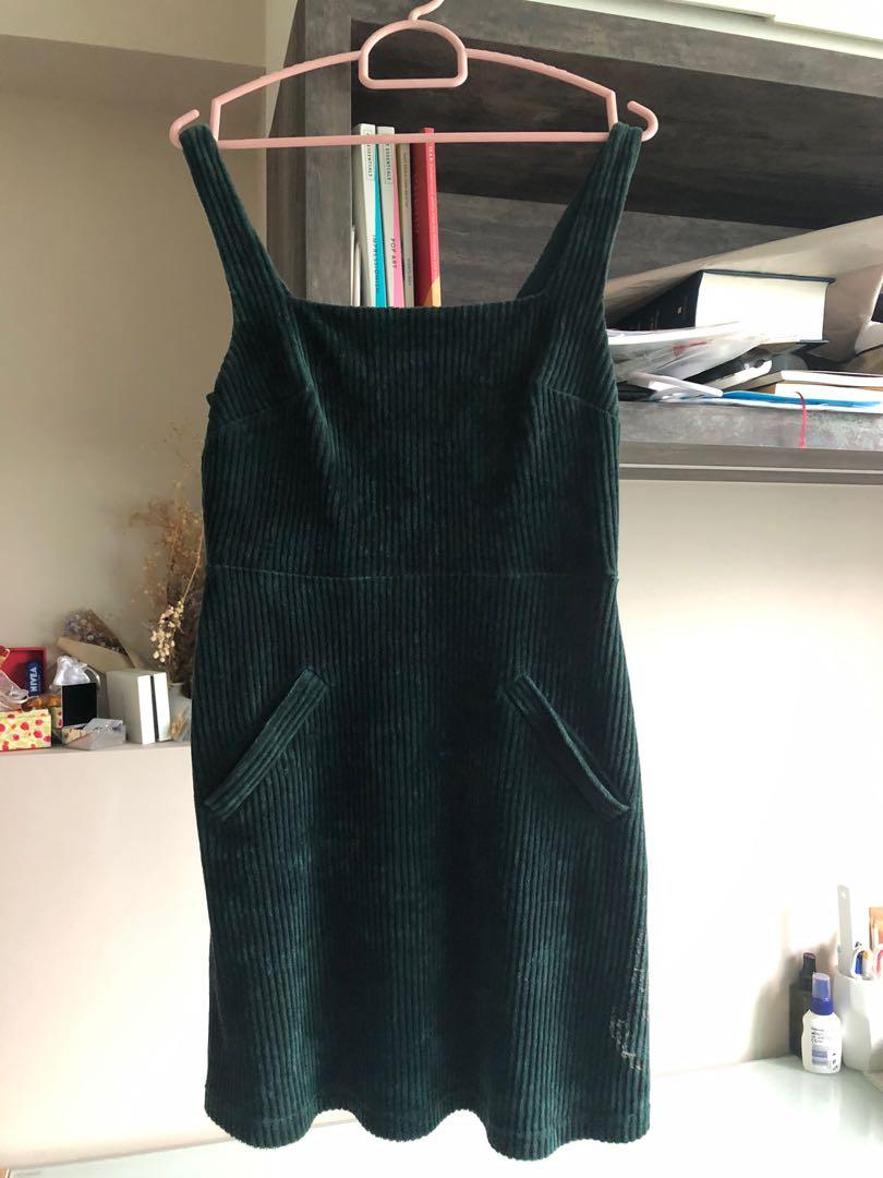 Topshop green velvet dress best sale