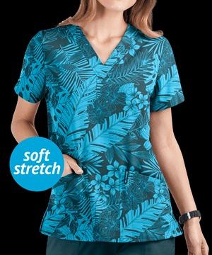 Ua print scrub tops store
