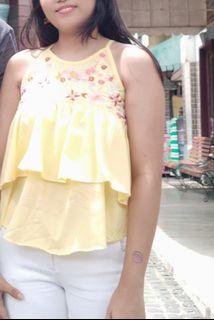 Yellow halter top