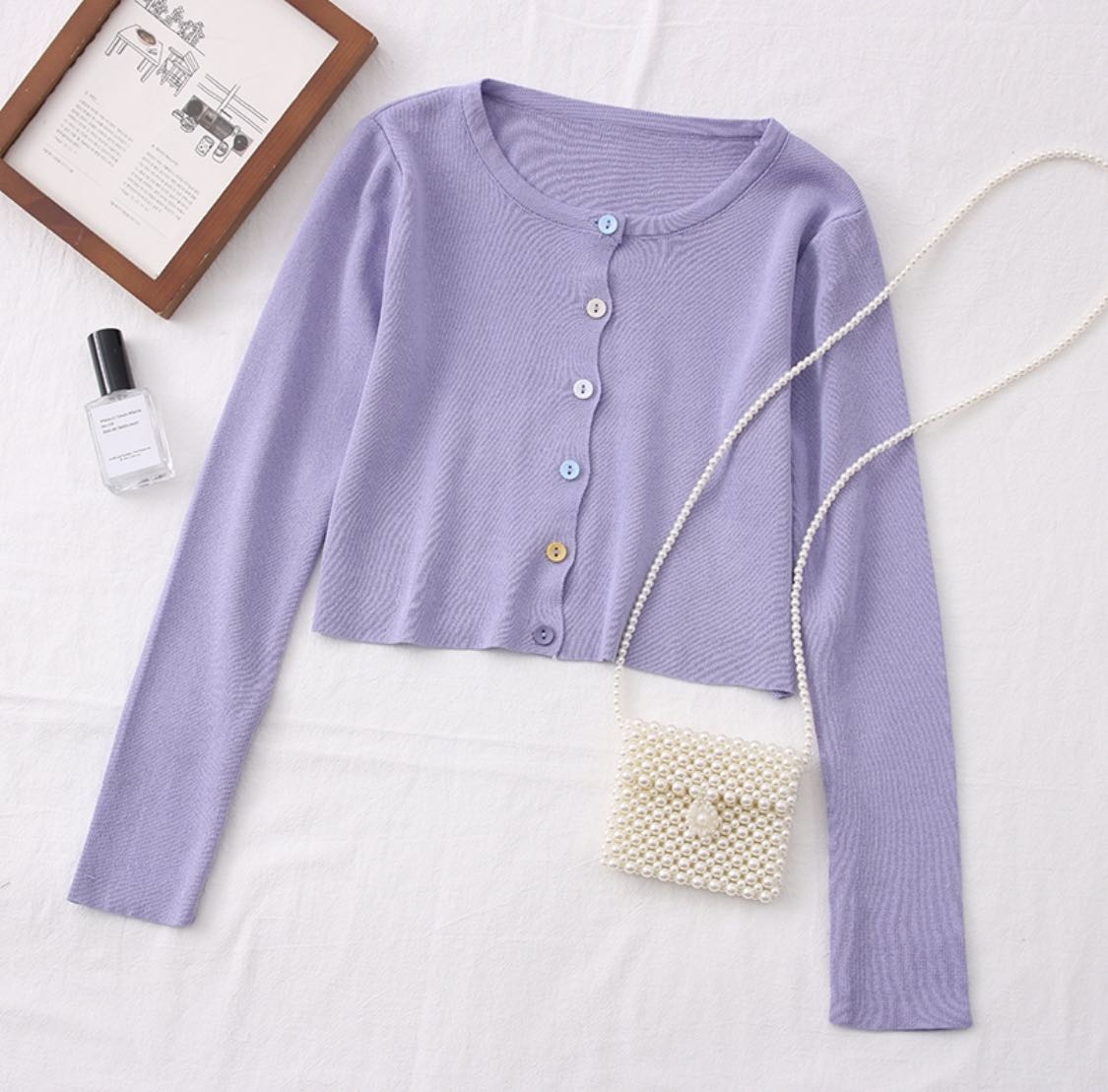 pastel purple cardigan