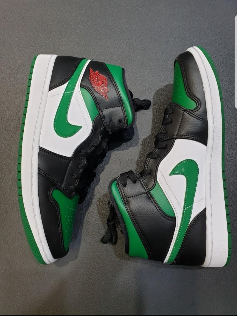 Air Jordan 1 Mid Green Toe Men s Fashion Footwear Sneakers on Carousell