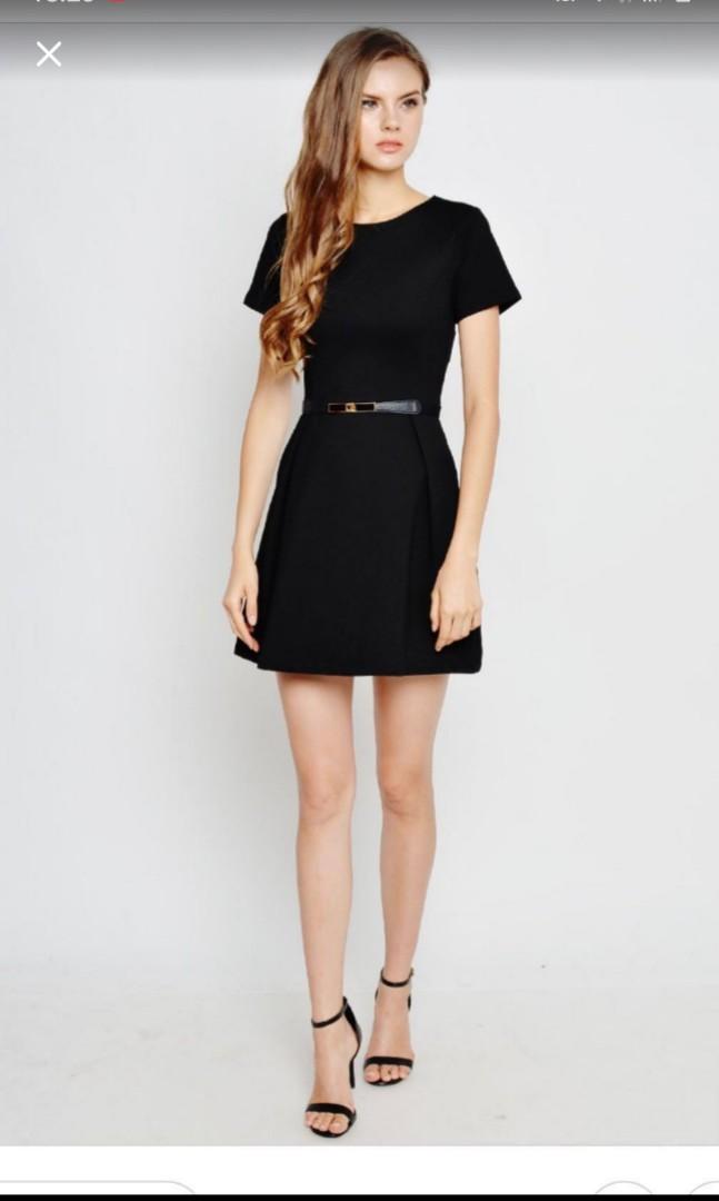 black skater dress with pockets