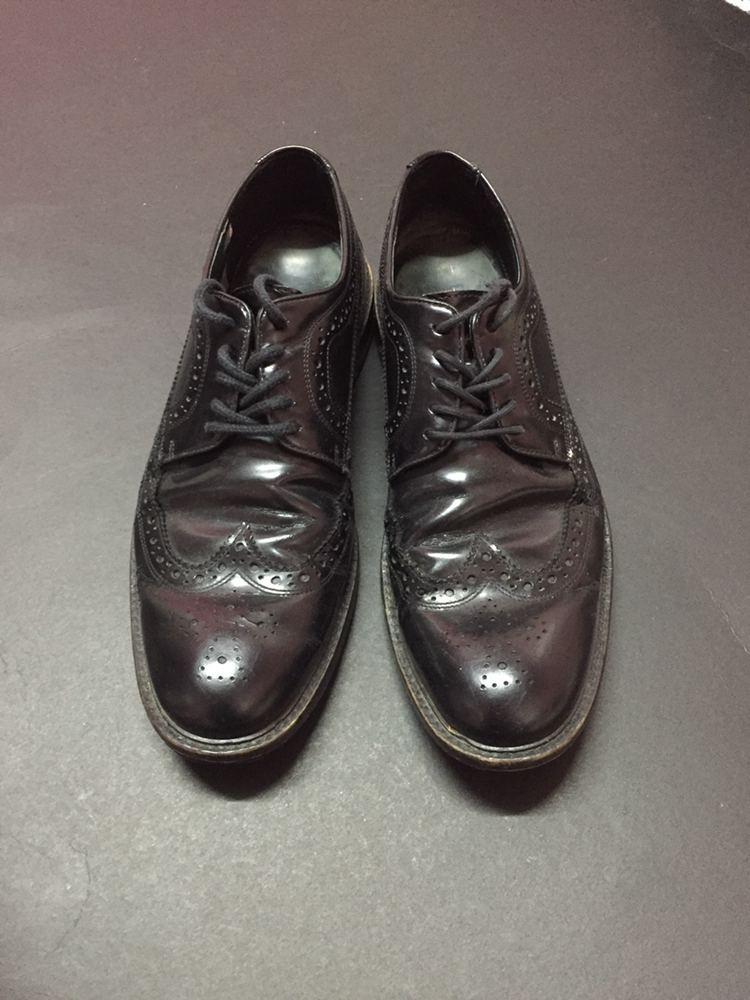 branded black formal shoes