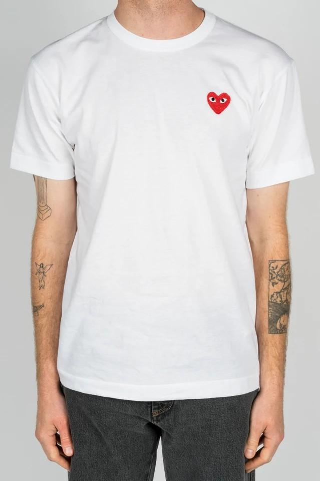 red and white cdg shirt