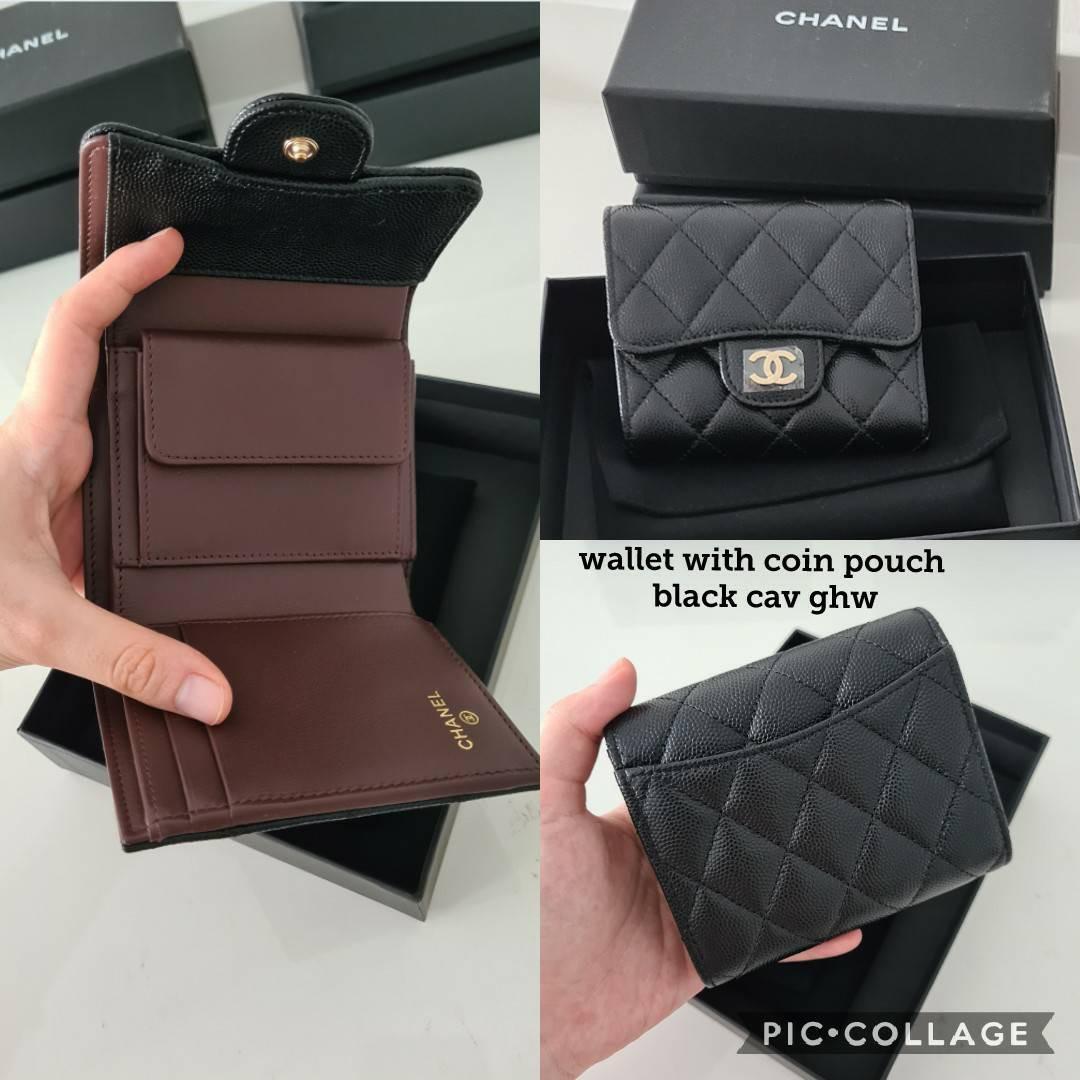 CLASSIC CHANEL Black Chocolate Bar Lambskin Leather Trifold Long Wallet   My Dreamz Closet