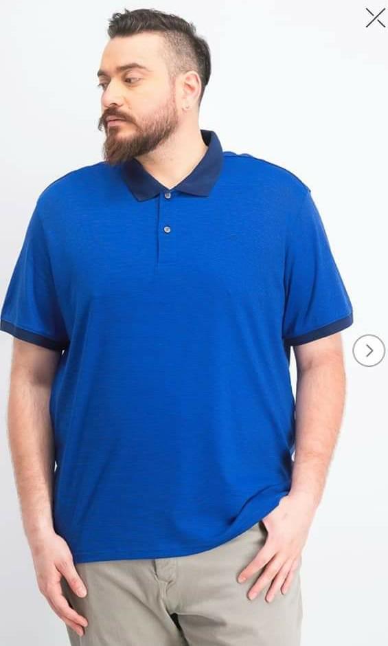 CK Mens Liquid Touch Micro Stripe Polo Shirt Brilliant Blue