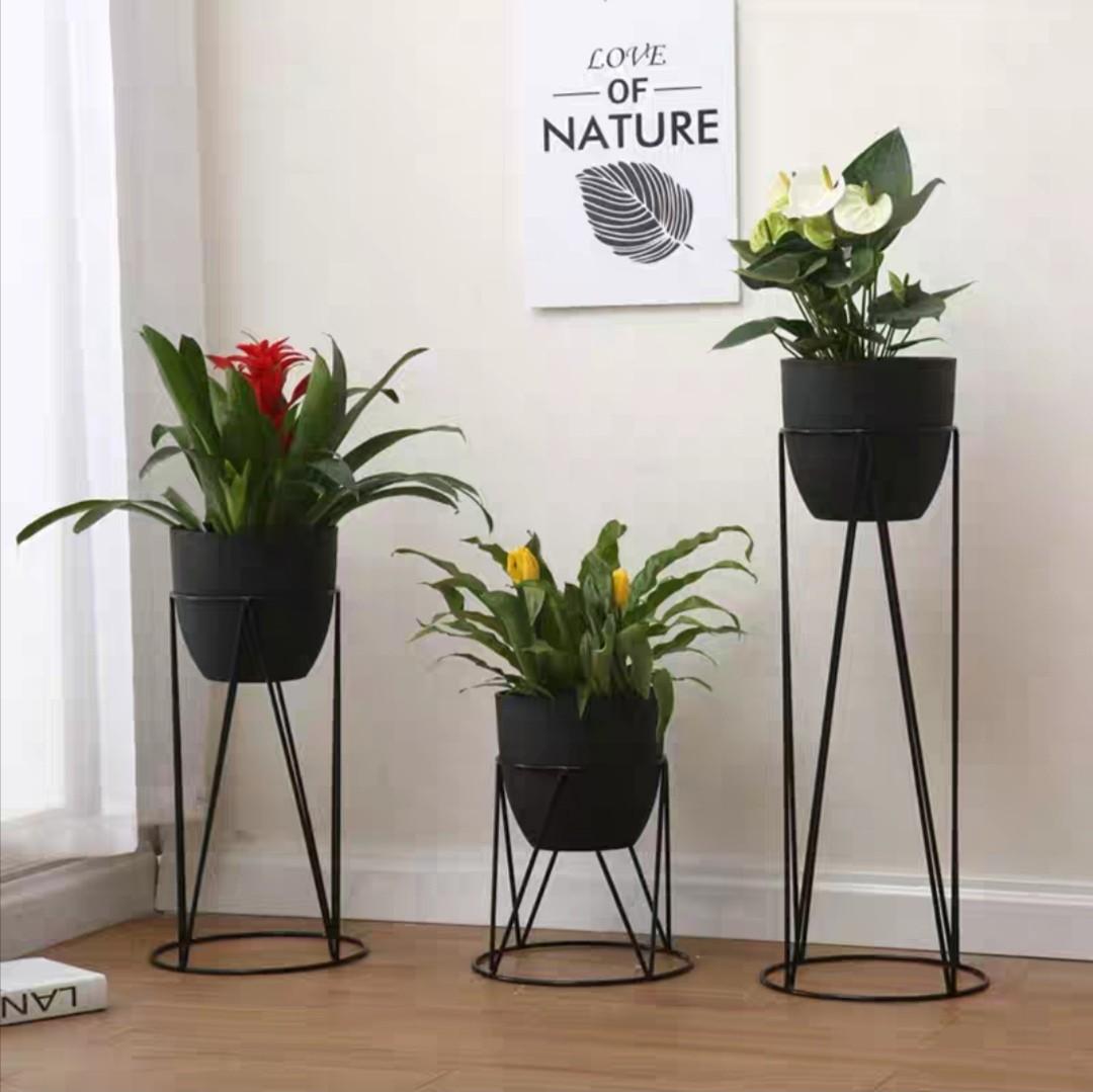 Classic Design Steel Flower Pot Stand Indoor Outdoor Home ...