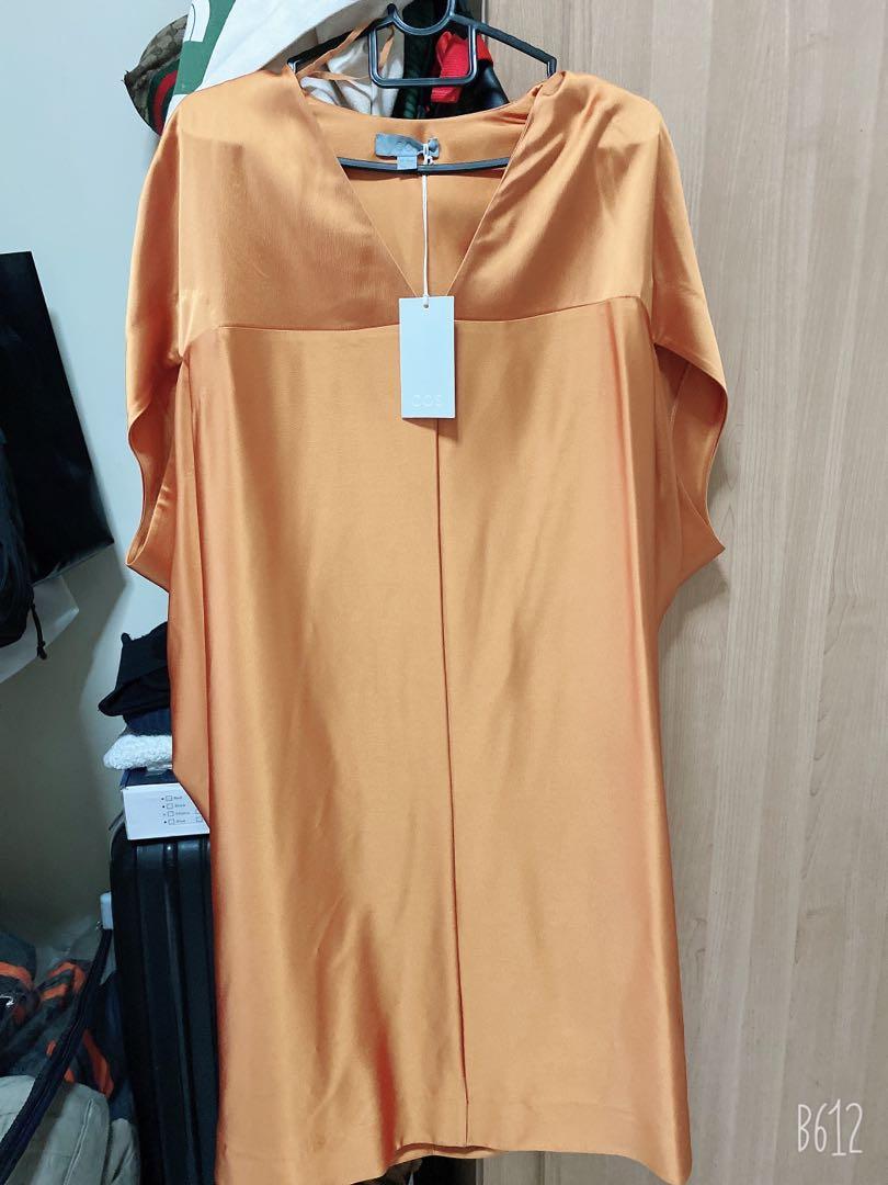 orange batwing dress