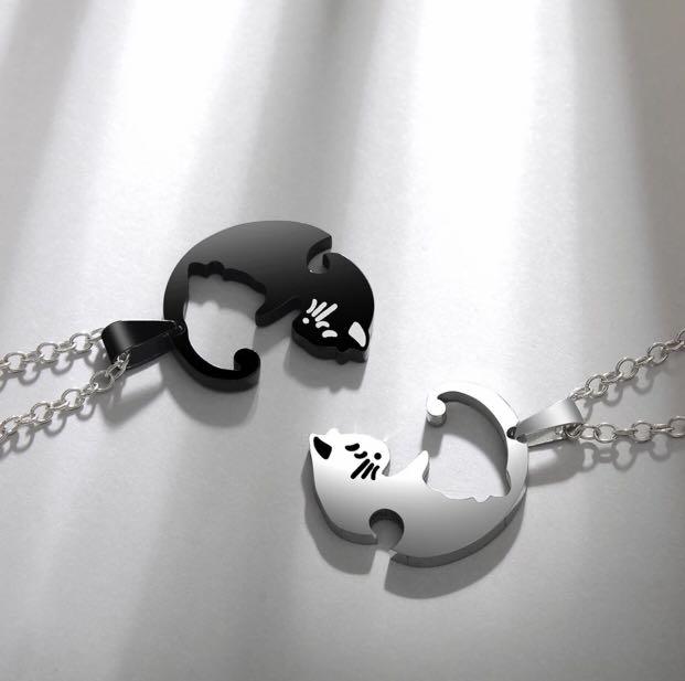 Cute Couple Necklace #Cat, Women'S Fashion, Jewelry & Organisers, Necklaces  On Carousell