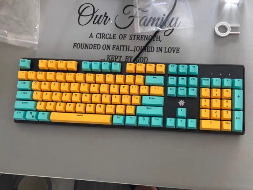 Cyan and Yellow 104 PBT Mechanical Keyboard Keycap, Computers & Tech ...